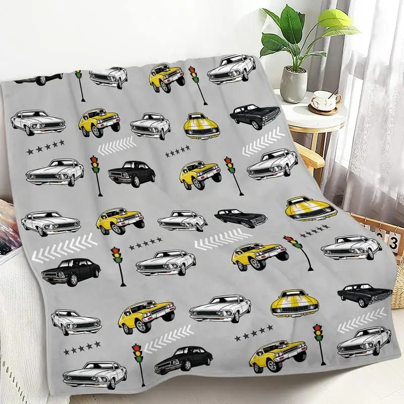 

Muscle Car Blanket for Boys Girls Classic Car Throw Blanket Birthday Gifts Cozy Cars Blankets Gifts for Kids Teens