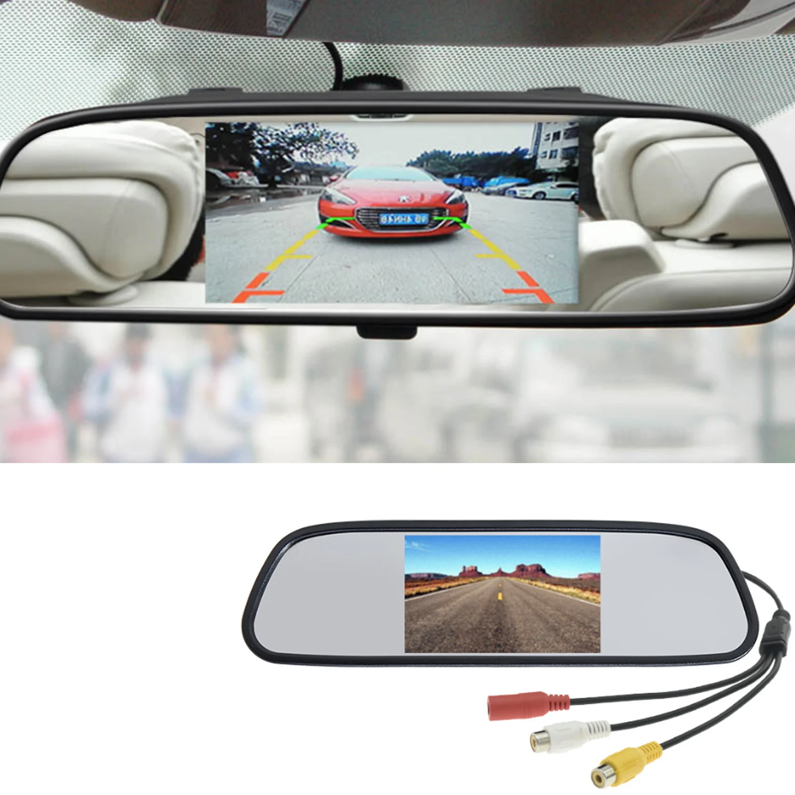 

Car 4.3 inch Rearview Mirror Monitor for Vehicle Truck Van RV Lorry Parking Rear View Backup Camera LCD Color Display