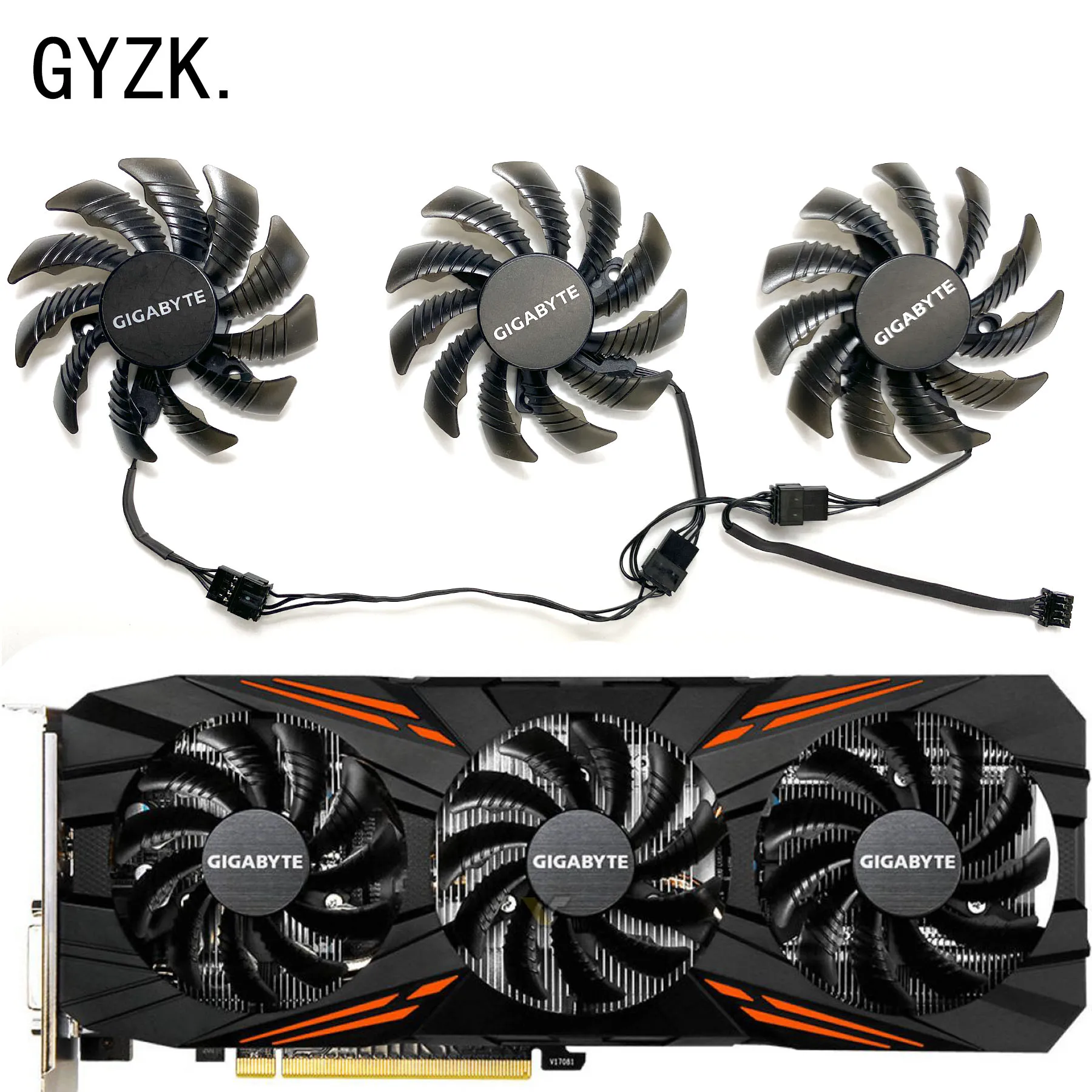 Placa Gráfica Ventilador de Substituição para Gigabyte Geforce P104100 Gtx1060 1070 1070ti 1080 1080ti g1 T128010su Novo