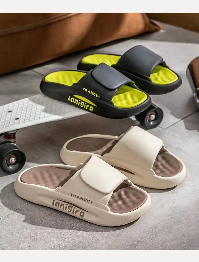 Shit-stepping slippers for men couples in summer outdoor wear thick-soled non-slip indoor bathing slippers