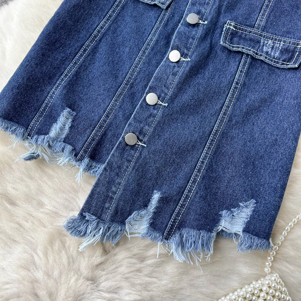 jean skirt SINGREINY Jeans Skirt Famale 2022 Y2K Tassel Irregualr Sexy Club High Ladies Waist Slim Pocket Korean Style Skirt short skirt