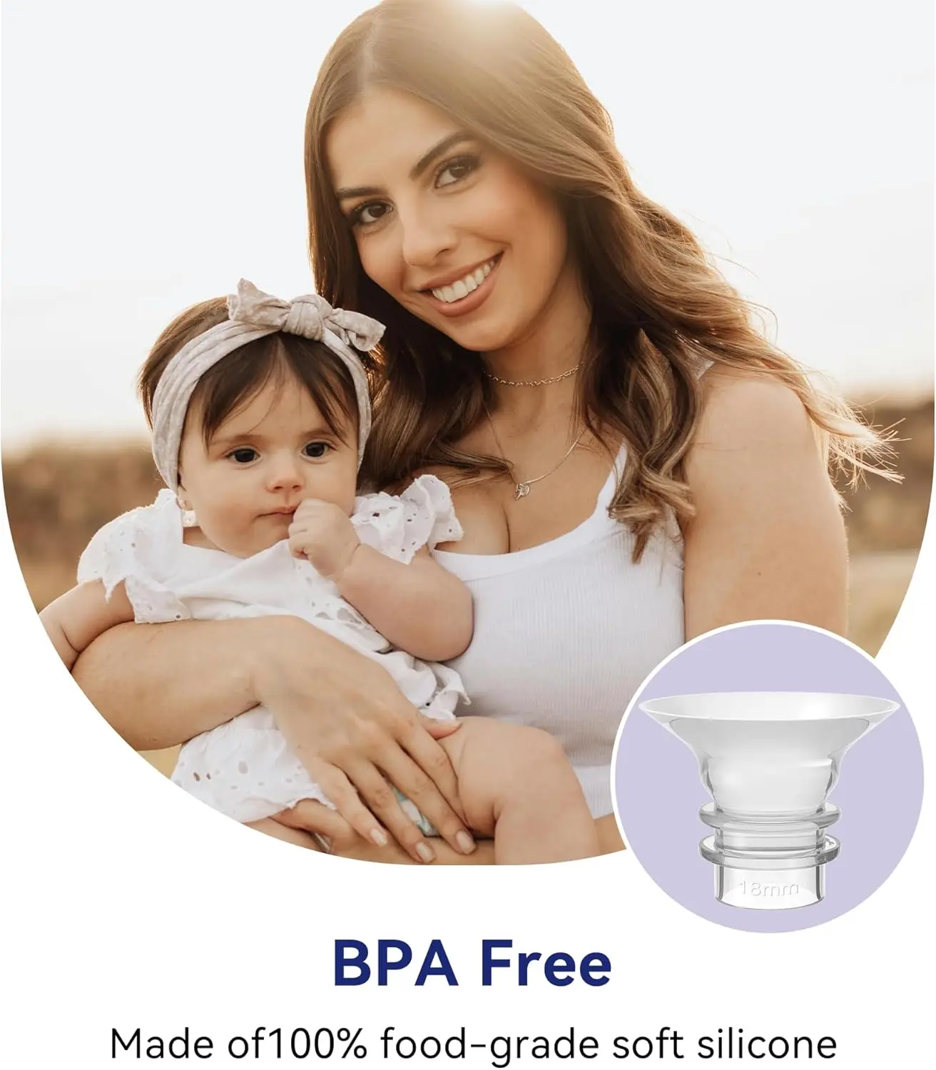Breast Pump Flange Insert for 24mm Silicone Comfortable Nursing Feeding Tube Compatible with Philips Avent Medela Other Brands