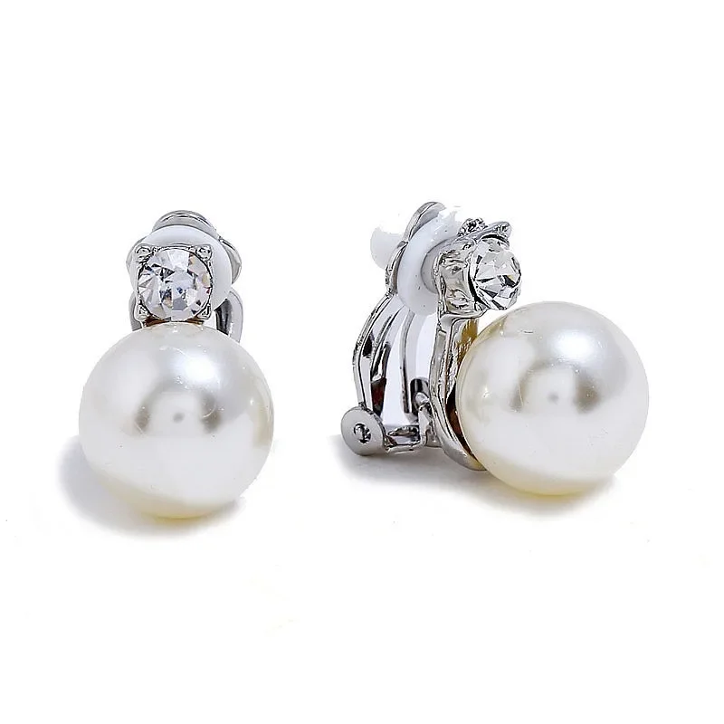 Korean Imitation Pearls Fake Piecring Ear Ring For Women Girl Trendy Clip Earrings Non Pierced Wedding Body Jewelry ear clip earrings clip earrings ear clip ear accessories