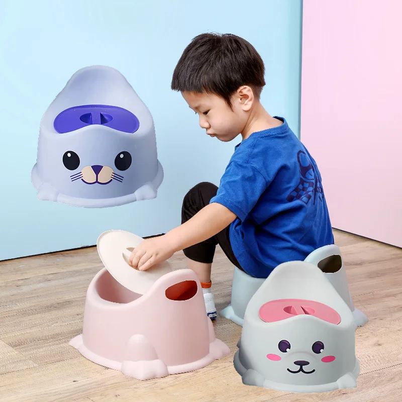 

1-4 Years Portable Baby Potty Plastic Children's Pot Toilet Training Seat With Cover Cartoon Bedpan Boy Girl Urinal Easy Clean