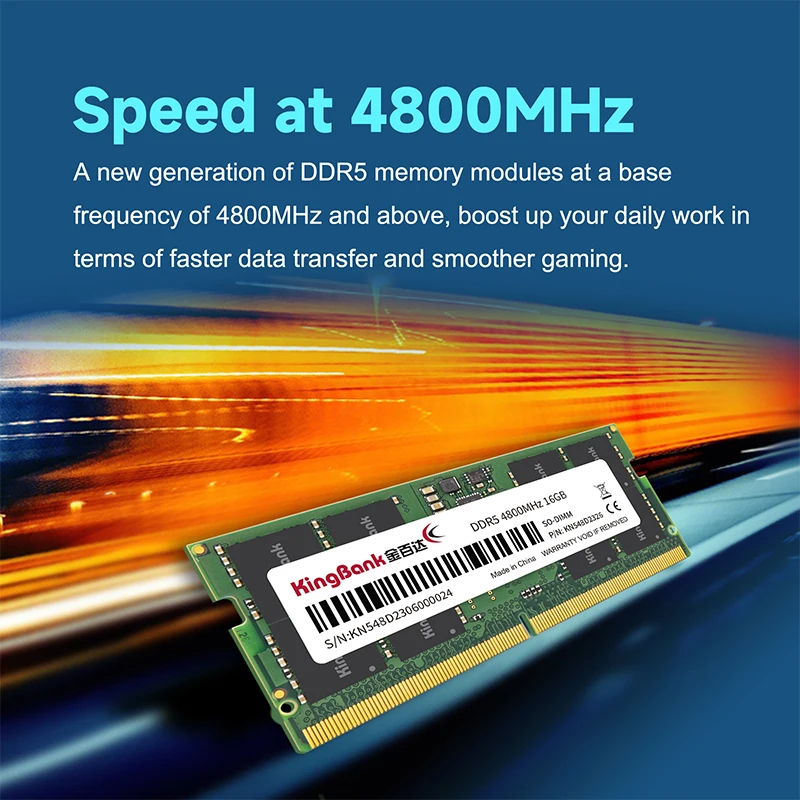KingBank Laptop Memory DDR5 16GB 4800Mhz Laptop RAM 260pin SO-DIMM