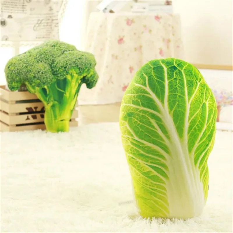 Creative Simulation Vegetable Pillow Cushion Vegetable Plush Dolls Ginger Potato Broccoli Cabbage Pea Pepper Cushion 4