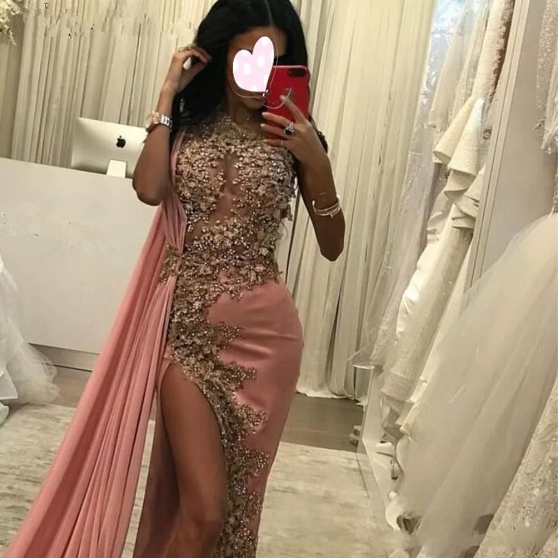

Gorgeous Evening Dresses One Shoulder Sleeve robe de soiree Bead Evening Dress Long vestido de festa 2019 prom gown dresses