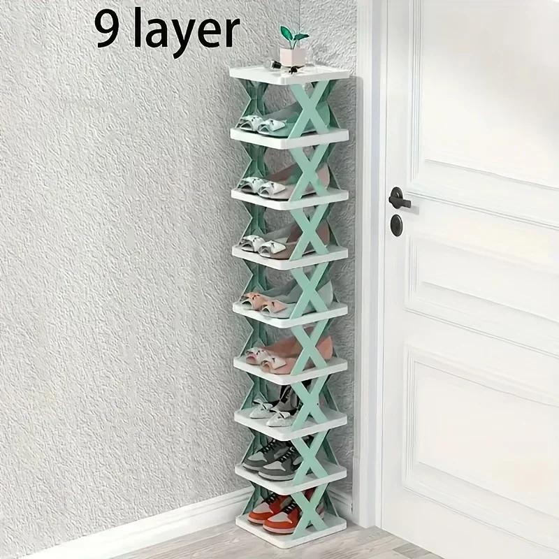 Multi-layer Plastic Foldable and Detachable Shoe Rack Saves Family Space and Is Suitable for Corridor Bedrooms.