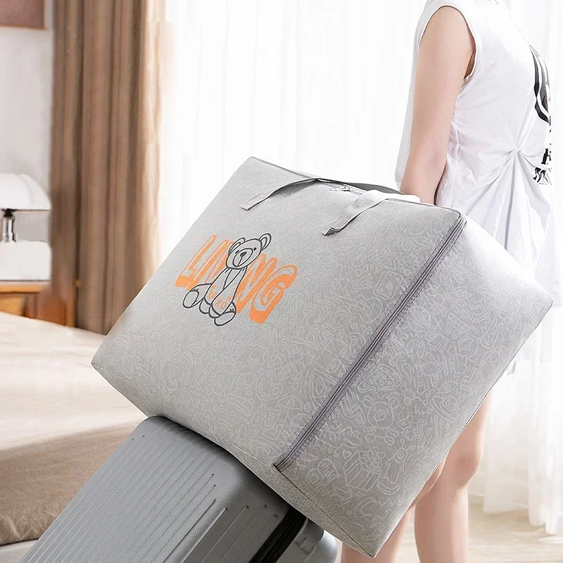 1-5Pcs Clothes Quilt Storage Bag Waterproof Moistureproof Large Capacity Luggage Bag Packing Bag Thickened Non-woven Storage Bag 4