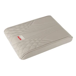 Premium Car Interior Armrest Pad Center Console Cushion Mat Accessories - 1pc (Grey For Audi)