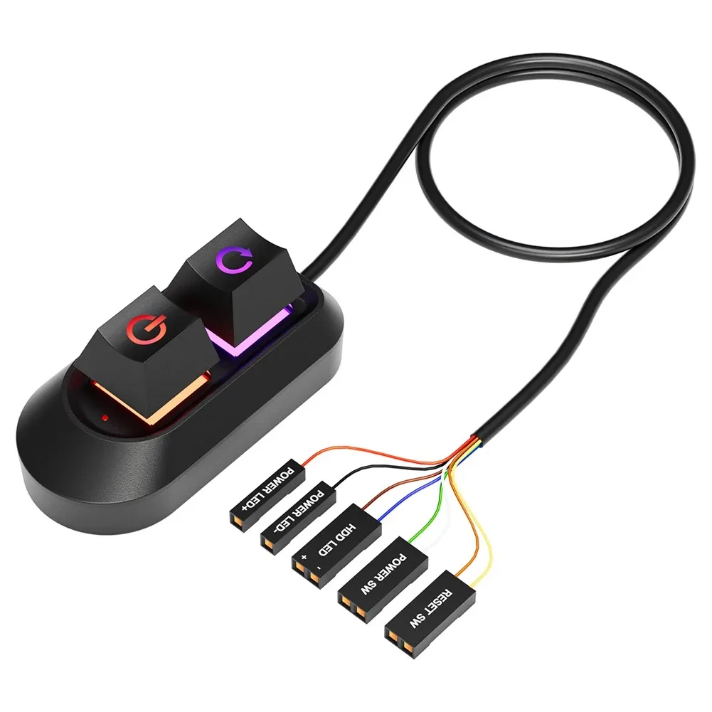 thumbnail image 1 of 2M Mechanical Key External Power On Off Motherboard Switch On Off Power SW Cables PC Power Switch Button for Home Office PC Case, 1 of 5