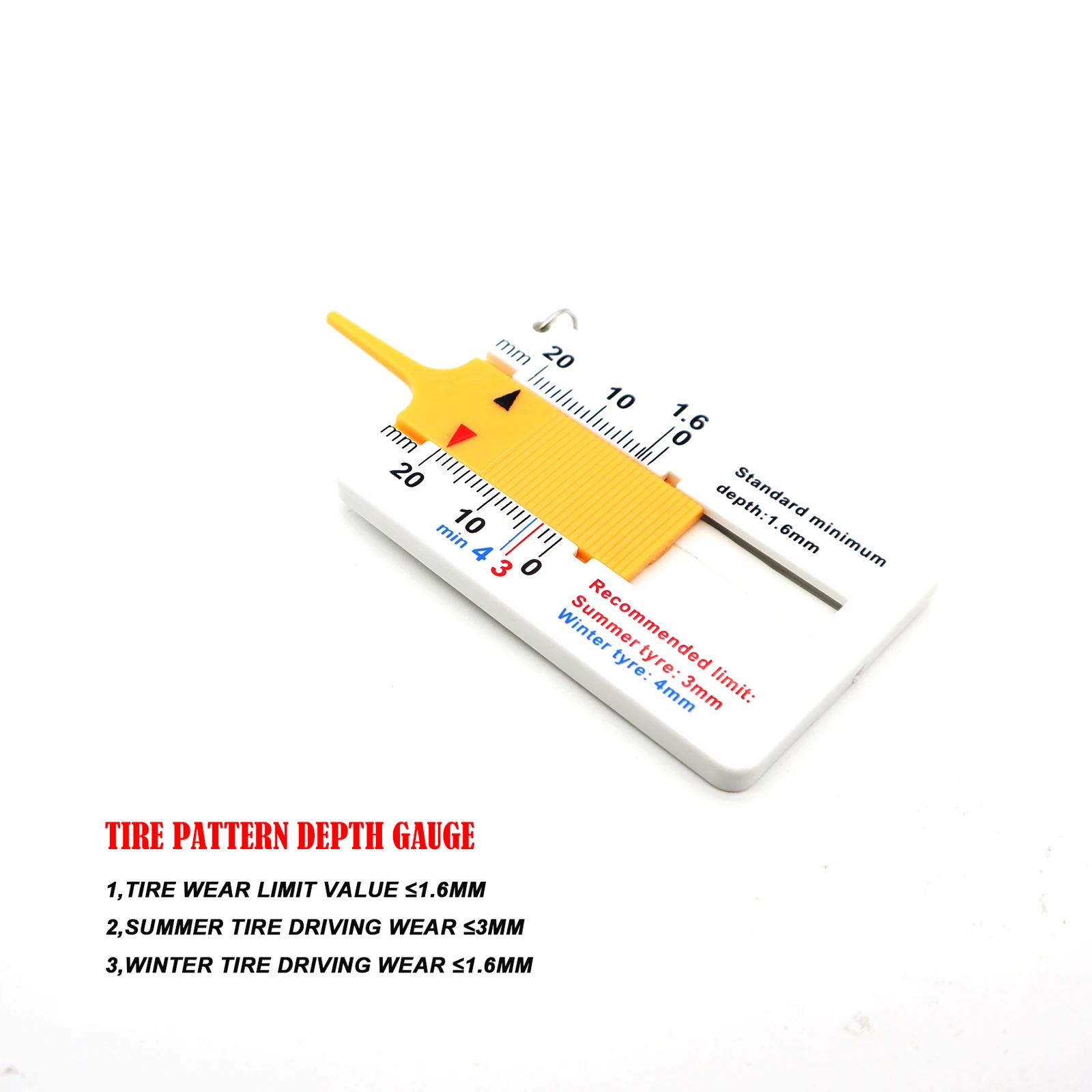 0-20mm Measure Tool Car Tyre Tread Depthometer Depth Indicator Gauge Gage Motorcycle Trailer Van Wheel Measrement Supplies