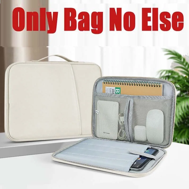 Waterproof Multi-Pocket Tablet Storage Sleeve with Handle and Zip Pouch