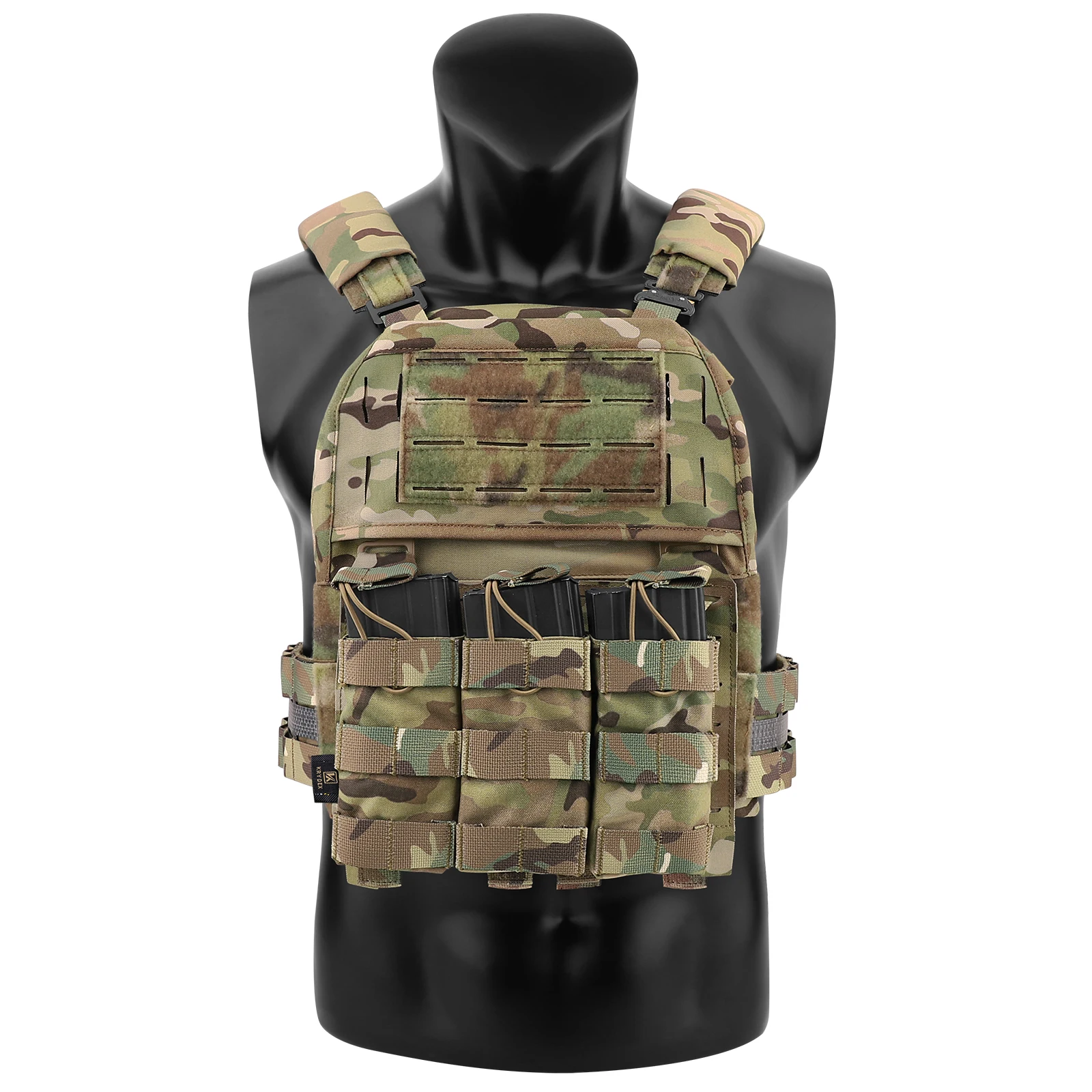 KRYDEX Taktische Lasergeschnittene MOLLE-Frontplatte, abnehmbare Klappe, G-Haken-Schnalle für Plattenträgerweste, Chest Rig Zubehör – Detail 10