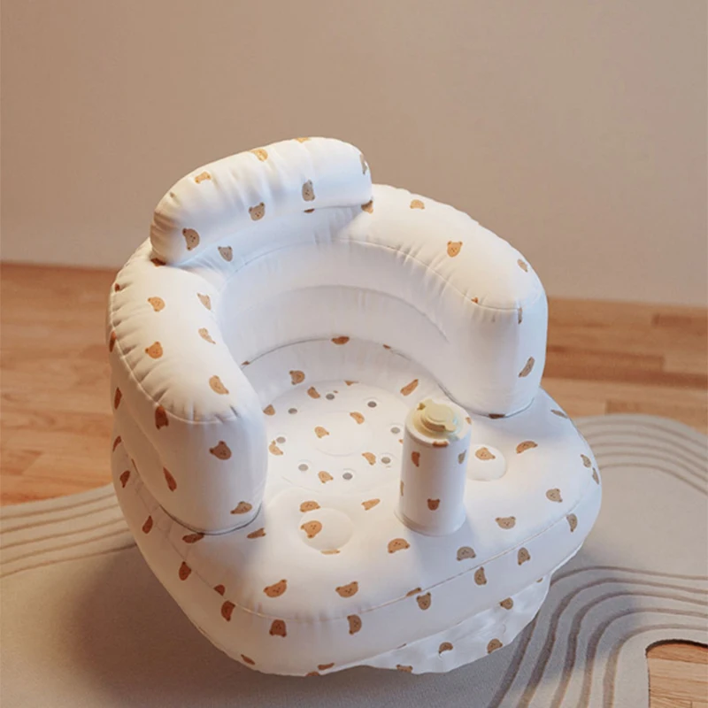 Baby Inflatable Sofa Children Puff Portable Bath Chairs PVC Multifunctional Seat Practice Sitting Bath Stool 6