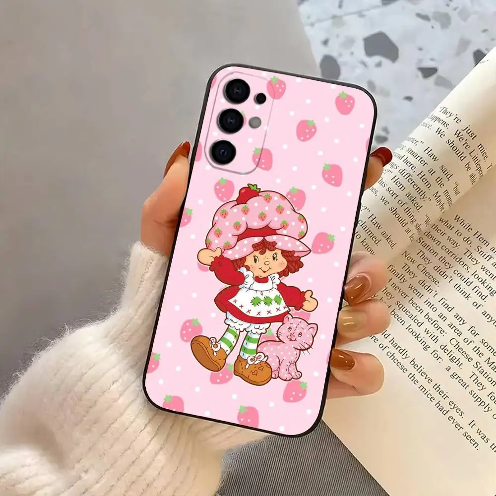 Strawberry Shortcake Anime Black Silicone Phone Case