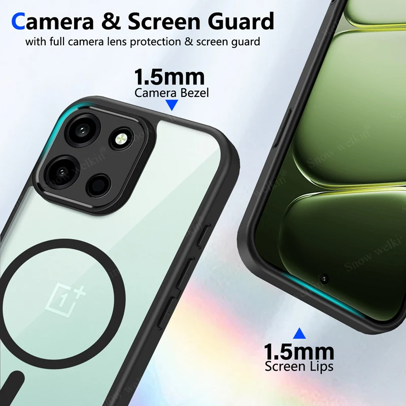 Magnetic Transparent Silicone Shockproof Phone Case