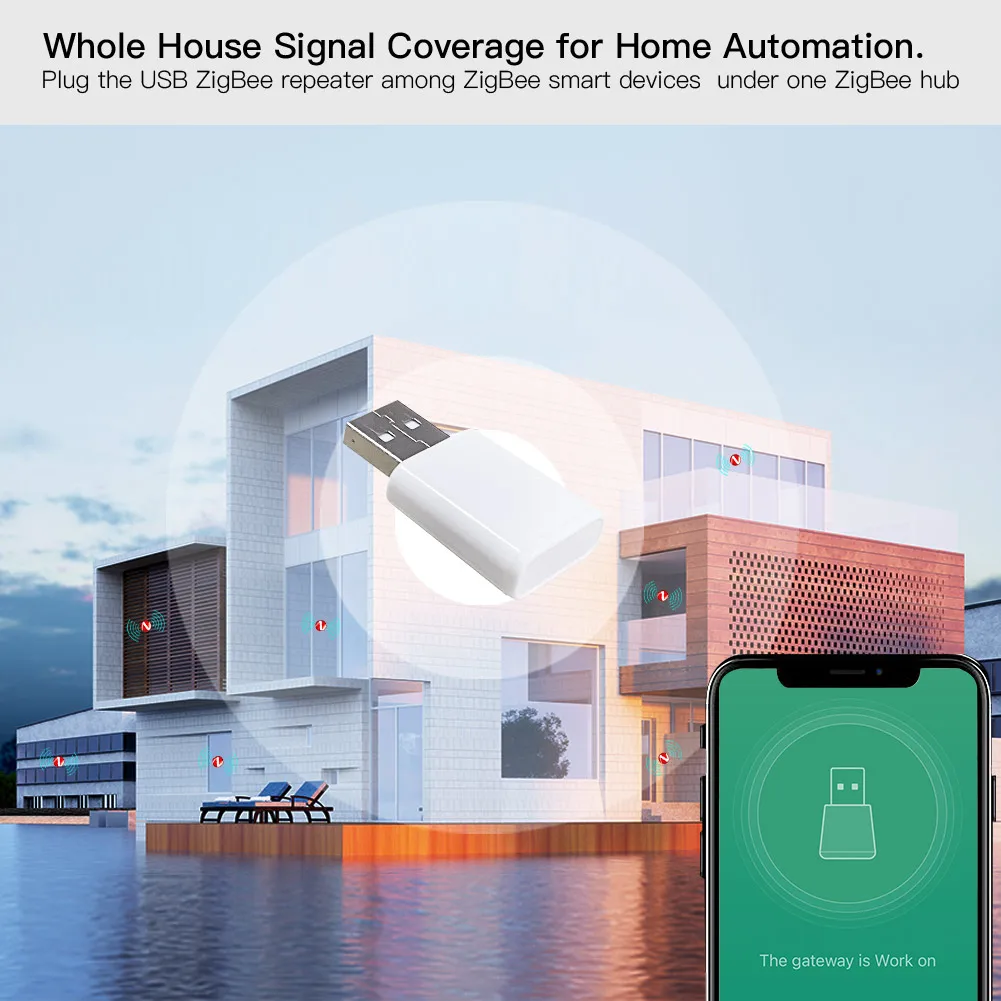 MOES ZigBee Signal Repeater Amplifier USB Extender for Enhanced Smart Device Connectivity and Stable Transmission