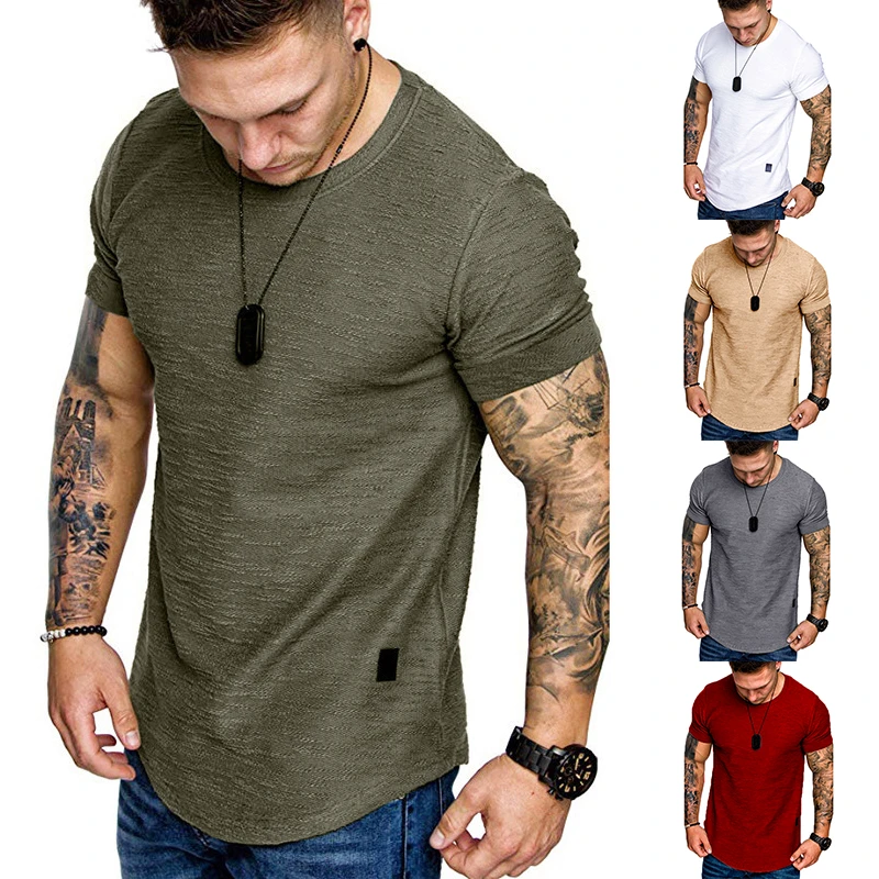 Summer Men T shirts Gym Tees Round Neck Tops Pullover T Shirt Tunic Men Vintage Men's Clothing| | - AliExpress