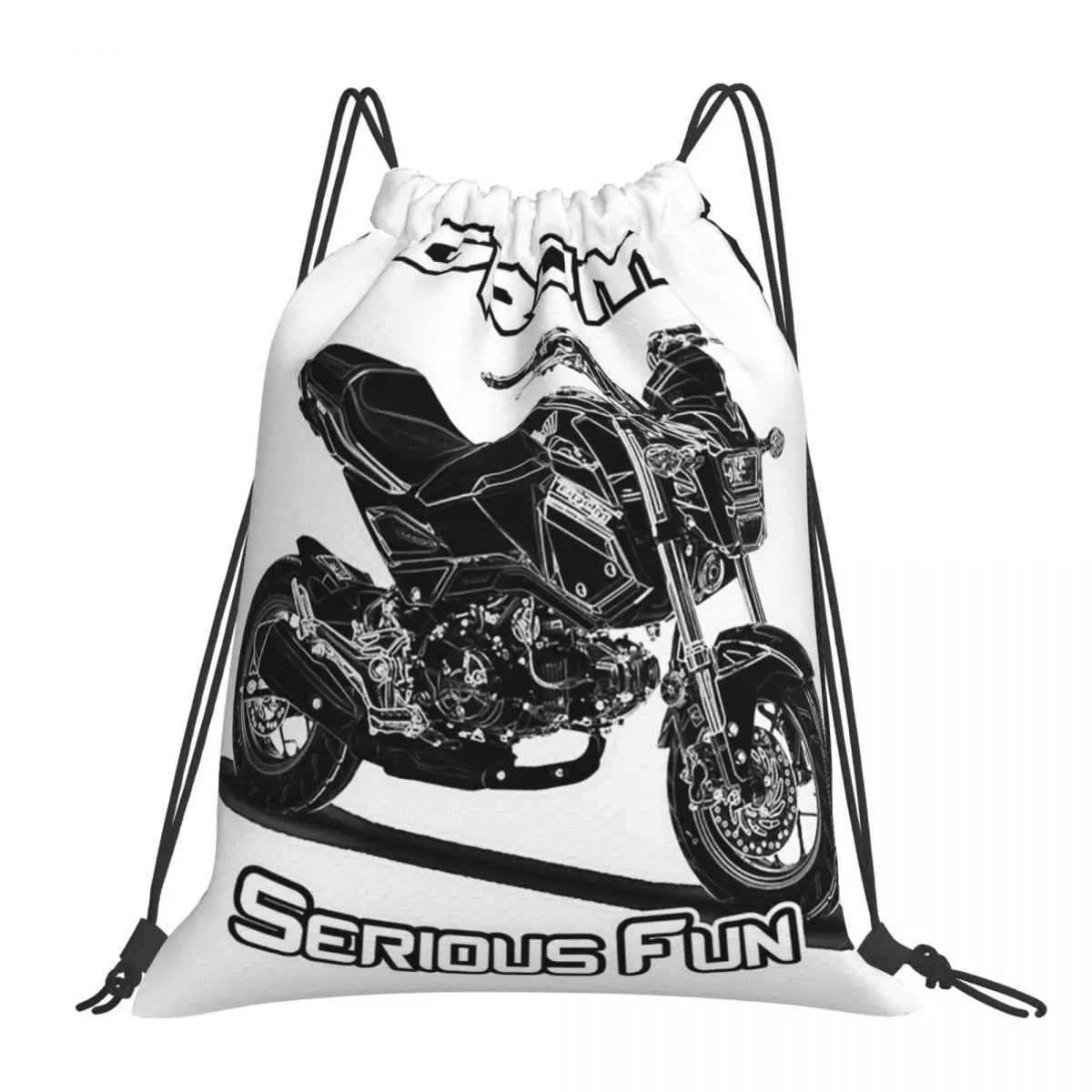 

Grom Serious Fun - Custom Design Backpacks Drawstring Bags Drawstring Bundle Pocket Sports Bag BookBag For Man Woman Students