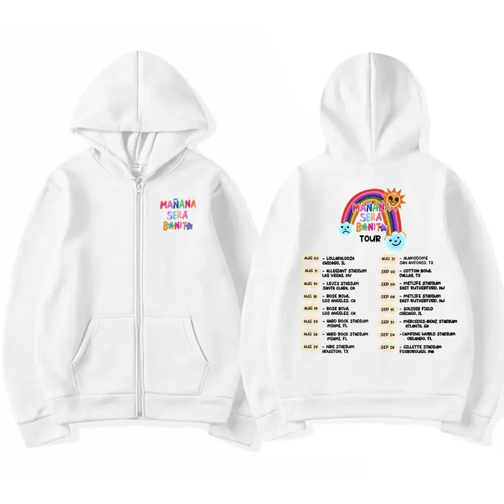 New Singer Karol G Heart Mañana Sera Bonito Music Album Tour Graphic Zipper Hoodie Men Women Fashion Cartoon Music Zip Up Jacket