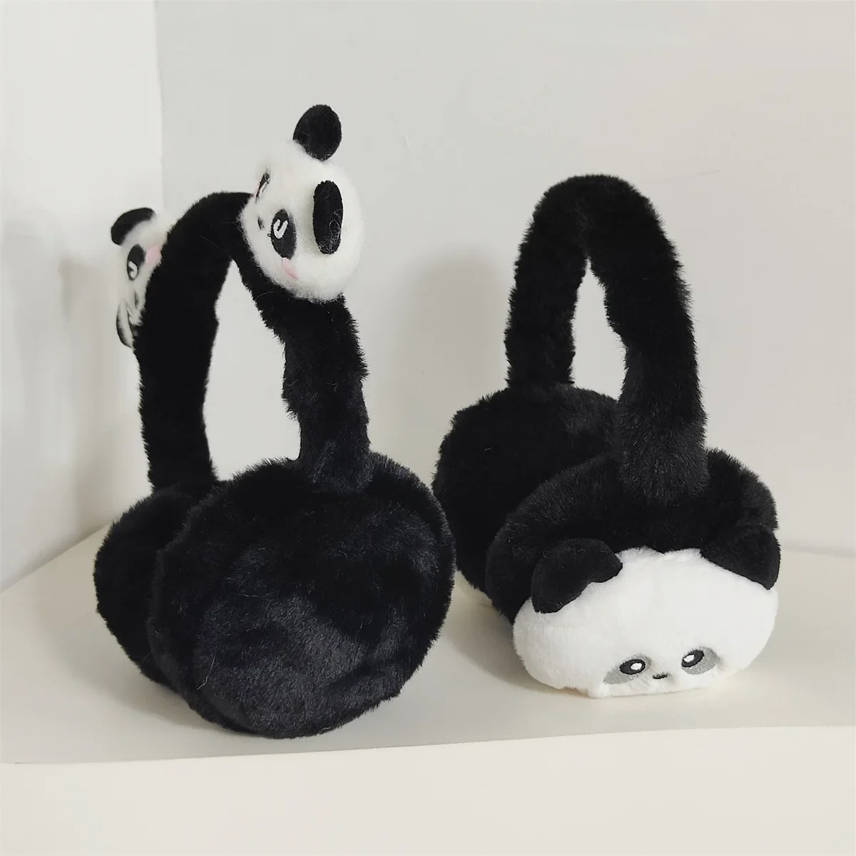 Cute Panda Theme Plush EarMuffs for Kids Girls Ear Warmer Ear for Winter Children Student Warm Tool
