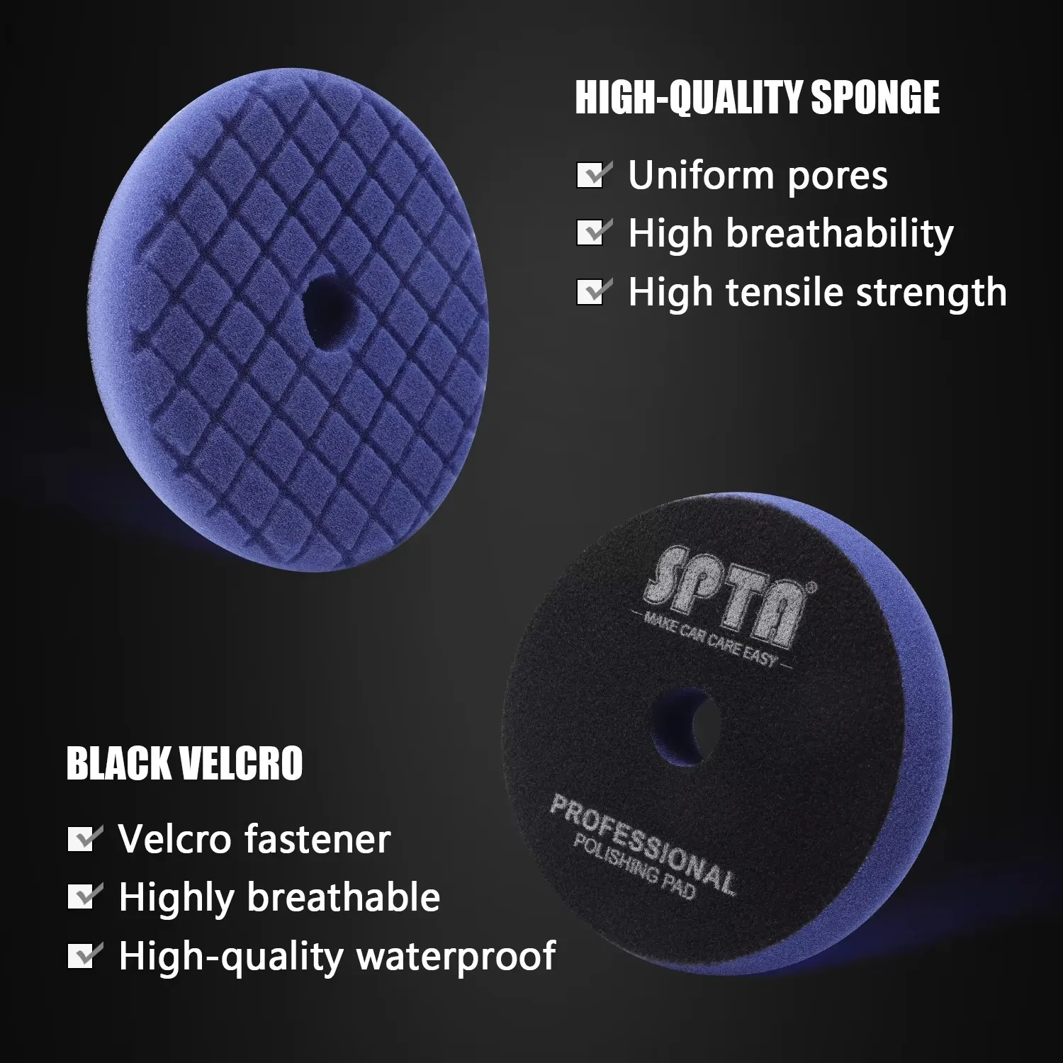 SPTA V2.0 Foam Sponge Heavy Medium Light Cut ing Polishing Pads for Car er Polisher Compounding Polishing and Waxing