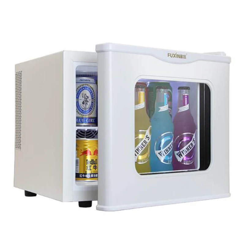 Tempered Glass Single Door Cold&warm Refrigerator Household Small Refrigeration Heating Sample Cabinet 17L Comestic Refrigerator