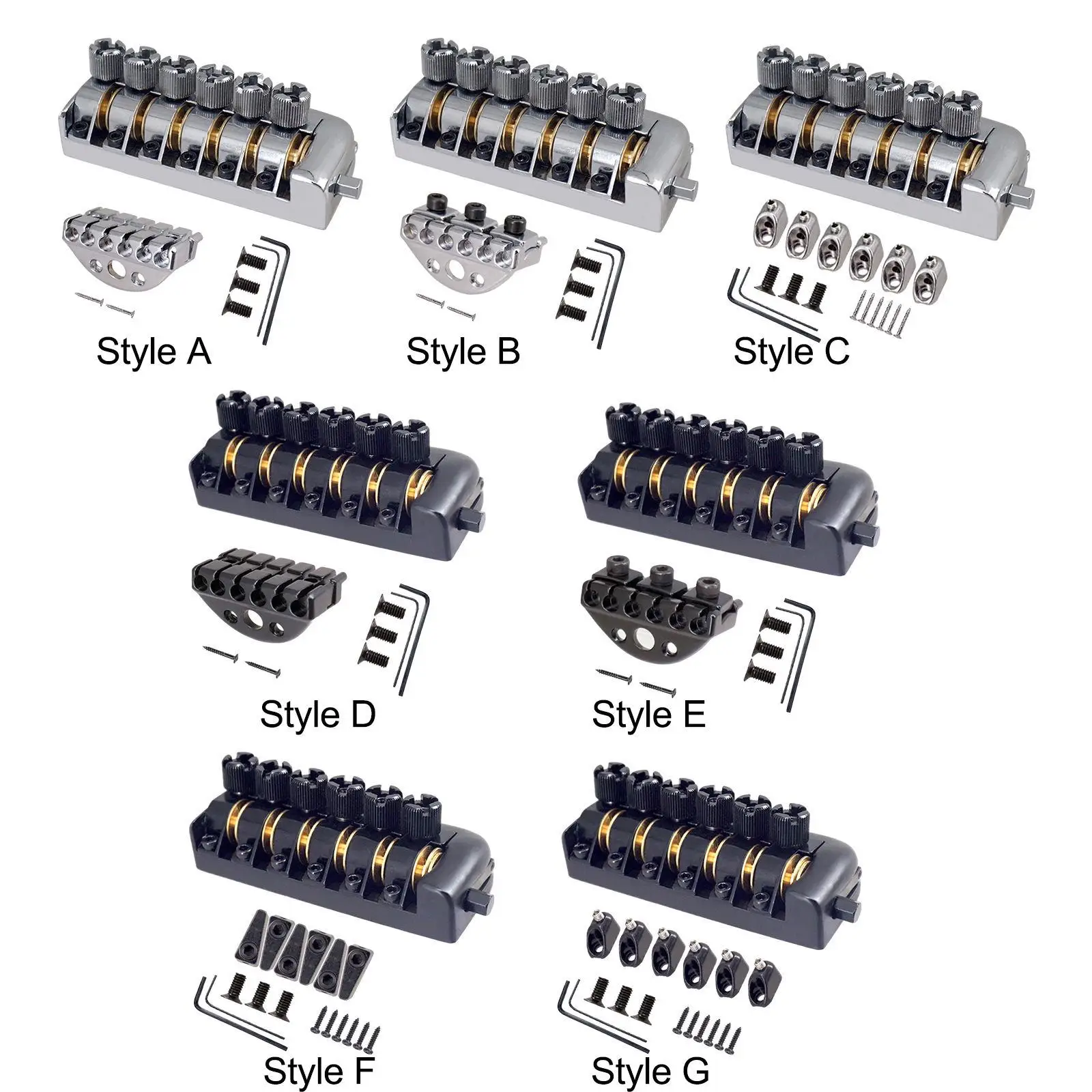 

Guitar Bridge Tailpiece with Wrench and Screws Roller Saddle 75.5mm for Headless Electric Guitar Part Accessories DIY Replaces