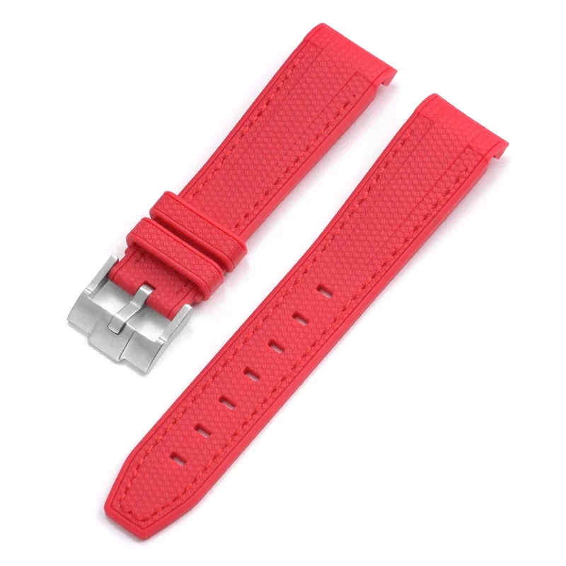 Enhanced Silicone Rubber Watch Band with Curved End - 20mm Diving Wrist Bracelet