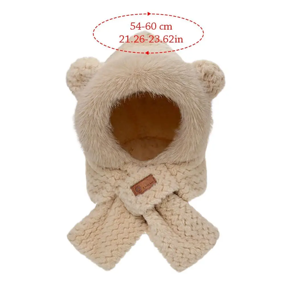 Winter Windproof Integrated Cap Scarf Thickening Beanie Hat Scarf Soft Casual Scarf Set Hooded for Women