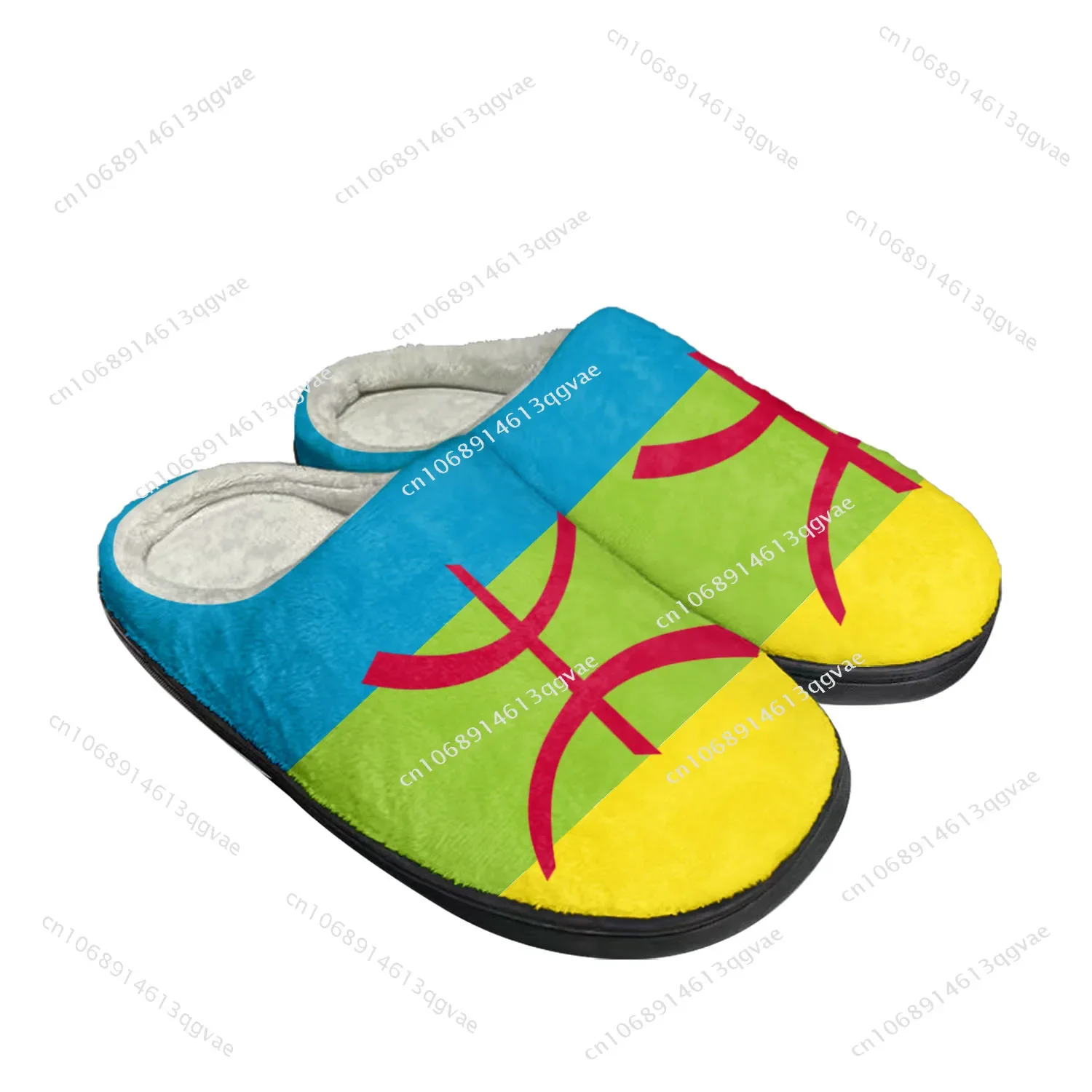 

Berber Flag Home Cotton Custom Slippers Mens Womens Sandals Berber Plush Bedroom Casual Keep Warm Shoes Thermal Slipper Black