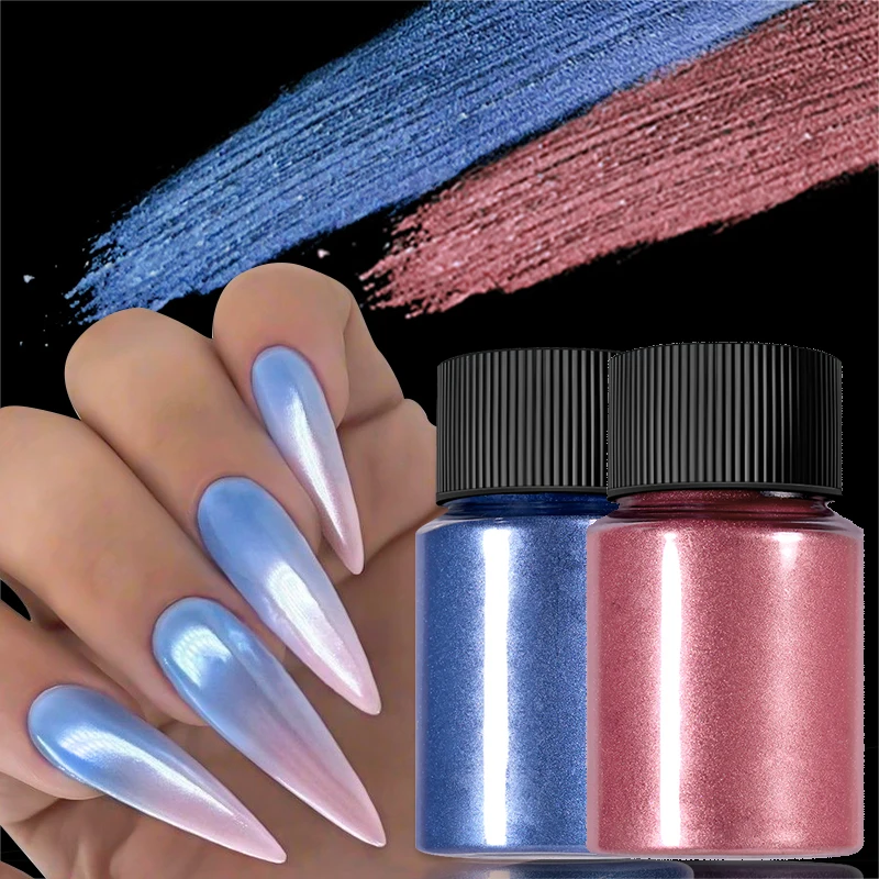 Nail powder 1 Bottle Pearl Mirror Nail Glitter Powder Rubbing Dust Pigment Chrome Gradient Nail Art Decorations