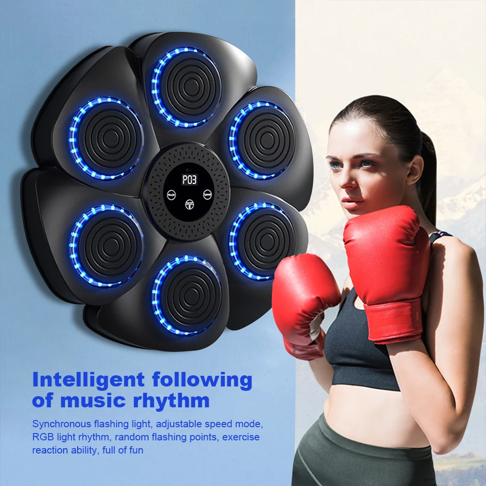 Machine De Boxe Musicale Avec Gants - 9 Modes, 9 Vitesses, Compteur, Bluetooth, Pour Adultes Et Enfants