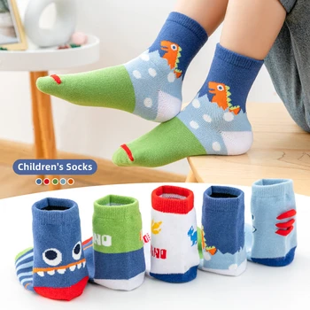 5 Pairs Dinosaur Soft Socks 1