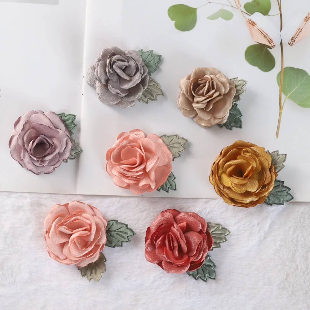 

6pcs Baby DIY Burnt edge Hair Bows No Clips Boutique Hair Accessories Flower Headwear DIY flowers Accessory for Headband