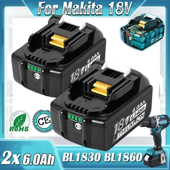 2~10 pcs 18V battery for Makita 18 VOLT 6.0Ah 9.0Ah LXT Lthium-lon BL1830 BL1815 BL1850 Cordless tool Battery LED Fuel Gauge