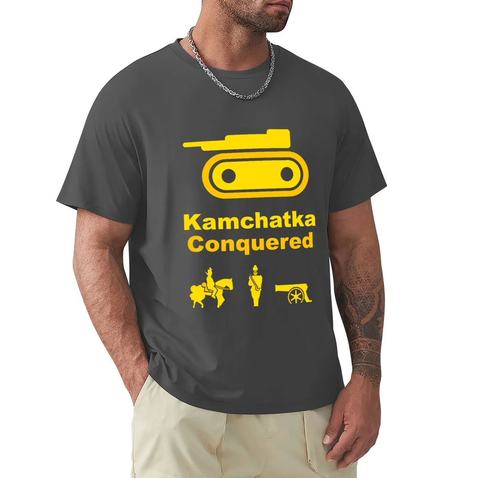 Risiko Kamchatka Yellow T-Shirt Customs Progetta I Tuoi Vestiti Vintage Vintage Magliette Da Uomo