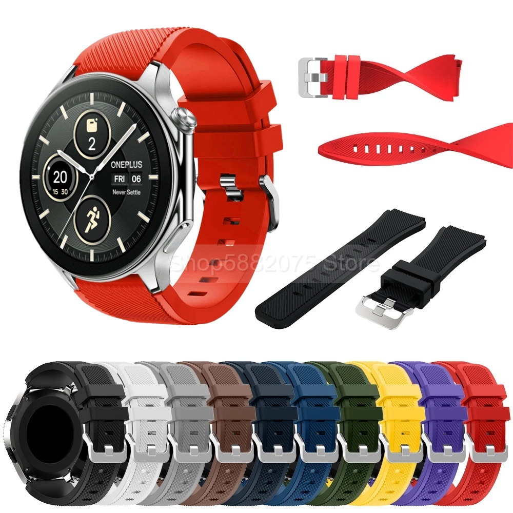 

22mm Silicone Strap For OPPO Watch 4 Pro X Realme Watch S Smart Watch Band For OnePlus Watch 2 46mm Sport Bracelet Accessories