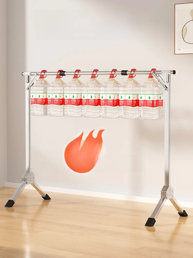 Simple Portable Clothesline Stand Bedroom Balcony Baby Clothes Drng Ra Multi-Functional Stainl Steel und Mounted