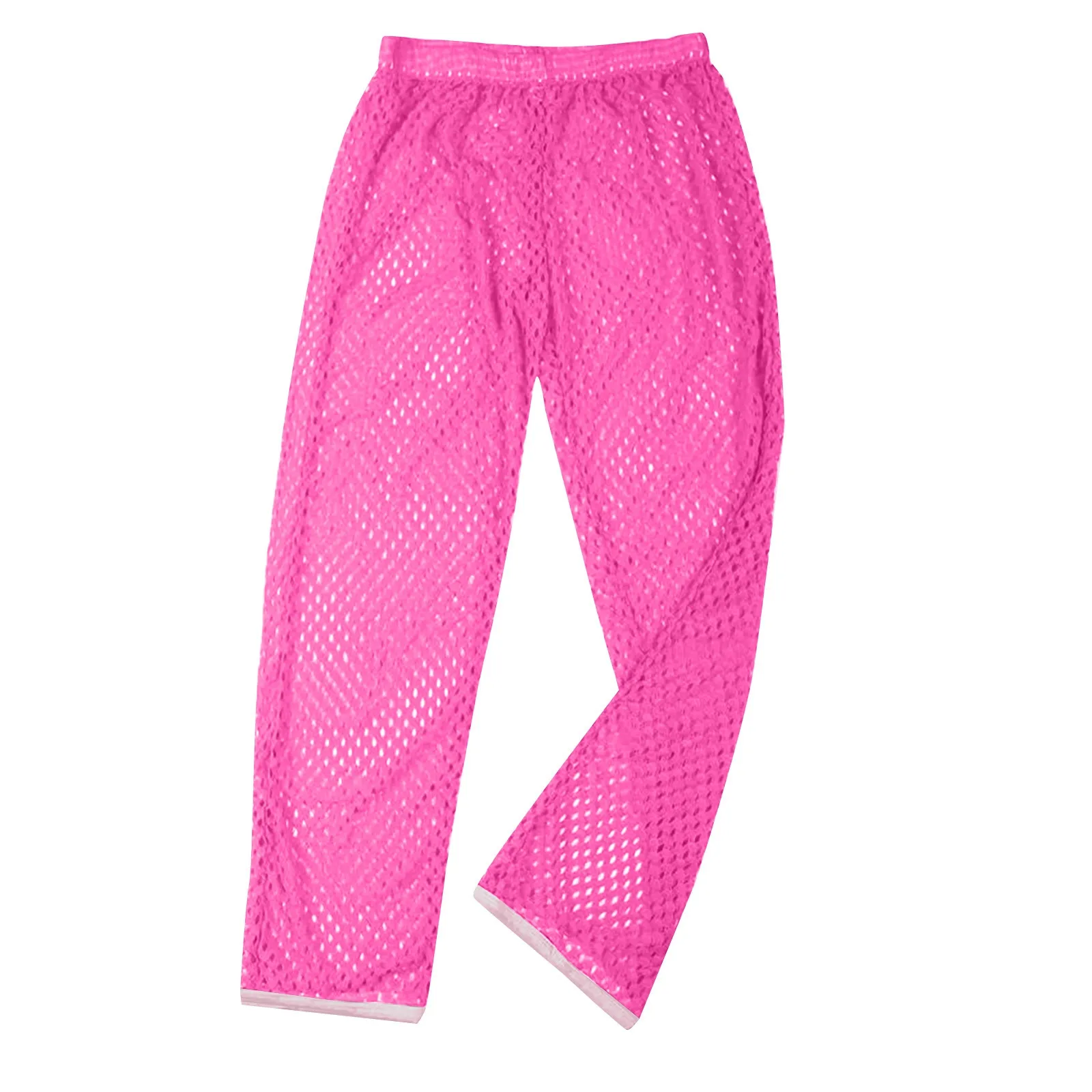 Mens Hollow Long Trousers Mesh Pants Loose Transparent Breathable Elastic Light Pant men pants