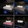Luxury Tissue Box Napkin Holder Car Diamond Tissue Pumping Paper Box Toilet Paper Towel Storage Box Home Decor Auto Accessories 2