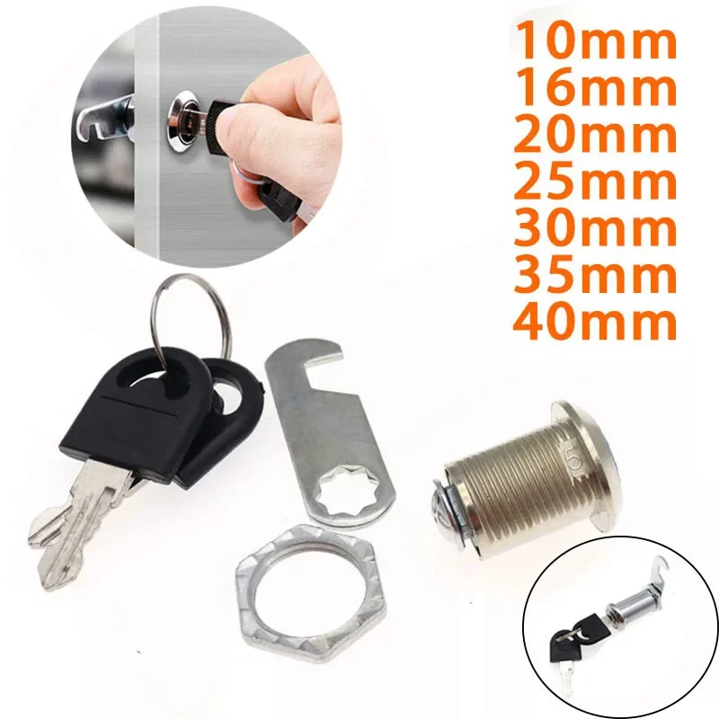 Security Lock 10/16/20/25/30/35/40mm Filing Cabinet Post Mailbox Drawer Cupboard Locker Furniture Locks Drawer DIY Cabinet Tools