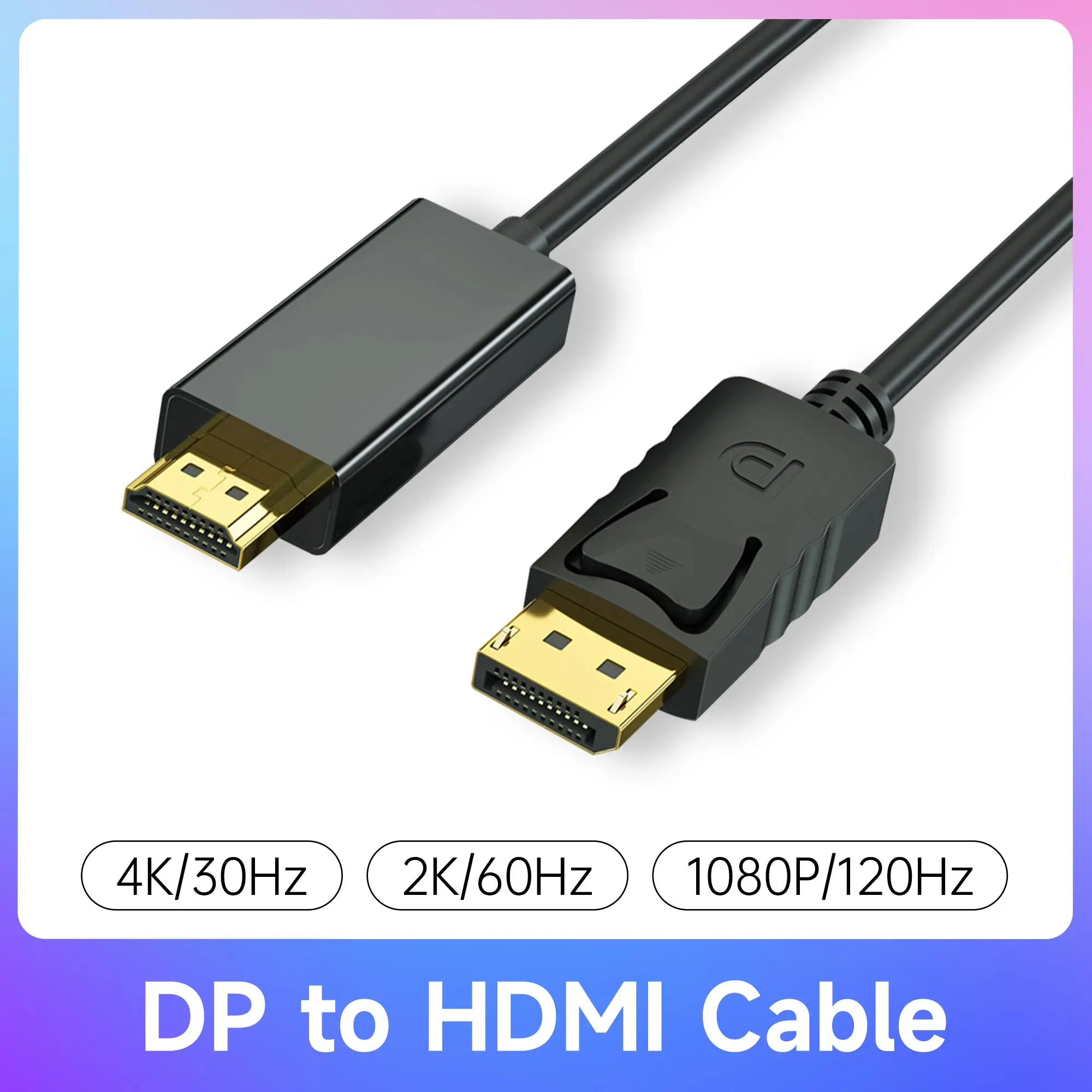 4K 30Hz DP to HDMI Cable Compatible With NVIDIA Jetson Series Board Video Audio Cable for PC TV Laptop 1080P 128Hz