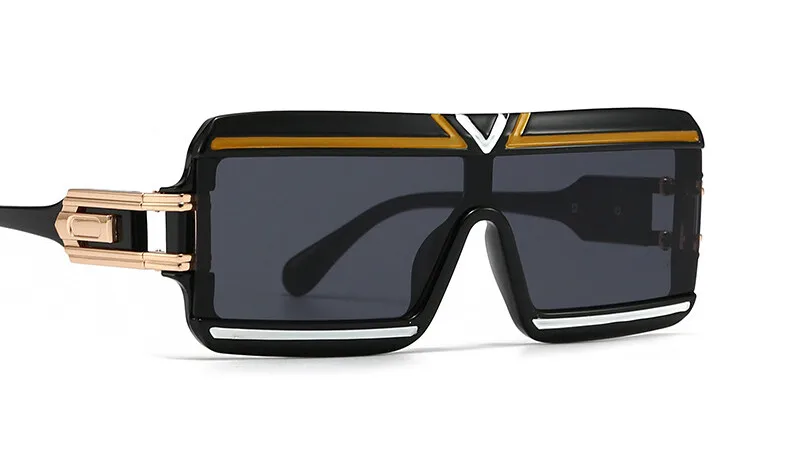 Übergroße quadratische Sonnenbrille, luxuriöse einteilige Sport-Reitbrille im Freien, Sonnenschutz, UV-Schutz, Retro-Sonnenbrille # 302554 – Detail 4