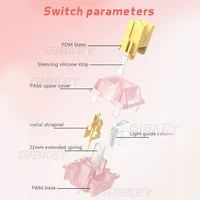 Outemu Silent Peach V3 Switch Lubed Mute Lemon V3 Switches Mechanical Keyboard Linear Tactile 5Pin Hot swap Pre Lubed PA66 POM - Image 5