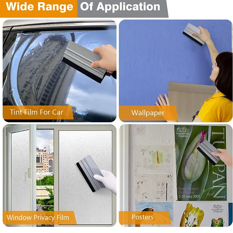 2Pcs Car Vinyl Wrap Felt Squeegee with Replaceable Felts Film Stickers Decals Wallpaper Applicator Scraper Window Tinting Tool 6