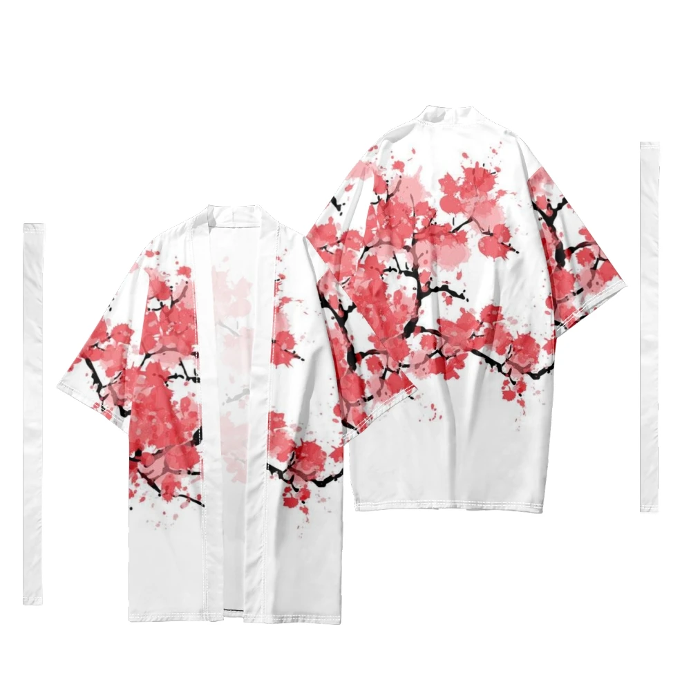 Cardigan Kimono Lungo Modello Sakura Giapponese Da Uomo Costume Da Samurai Kimono Camicia Kimono Tradizionale Giacca Yukata 5