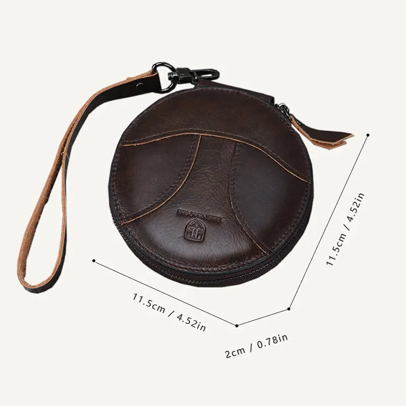 2022 New Round Women Wallets Genuine Leather Cute Retro Zipper Mini Ladies Wallet Bag High Quality Coin Pocket Female Purses 2
