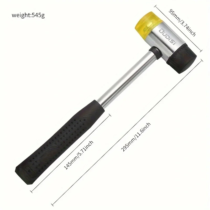 rubber hammer installation hammer equipped with wood ring mandrel sizer for repair and adjustment 1pc
